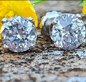 14k White Gold 2.08 CTW Diamond Stud Earrings DER-25796